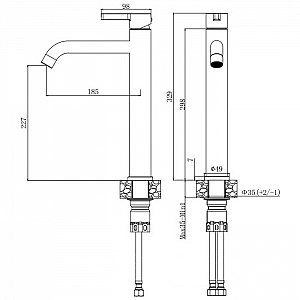 Смеситель Voda Vessel VSL25GM темно-серый. Изображение - 1