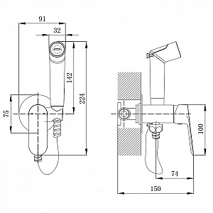 Смеситель Voda Shore SHR01 скрытого монтажа с гигиеническим душем. Изображение - 1