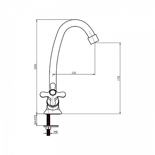 Смеситель Voda Ladoga LDG26