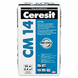 Клей для плитки Ceresit CM14 Extra с Fibre Force цементный 25 кг