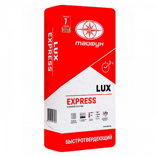 Клей для плитки Тайфун Люкс Express быстротвердеющий 25 кг