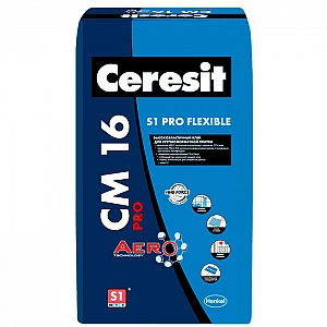 Клей для плитки Ceresit CM 16 S1 Pro Flexible цементная 20 кг