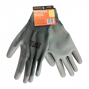 Перчатки нейлоновые Startul ST7128-8 полиуретановое покрытие серые размер 8