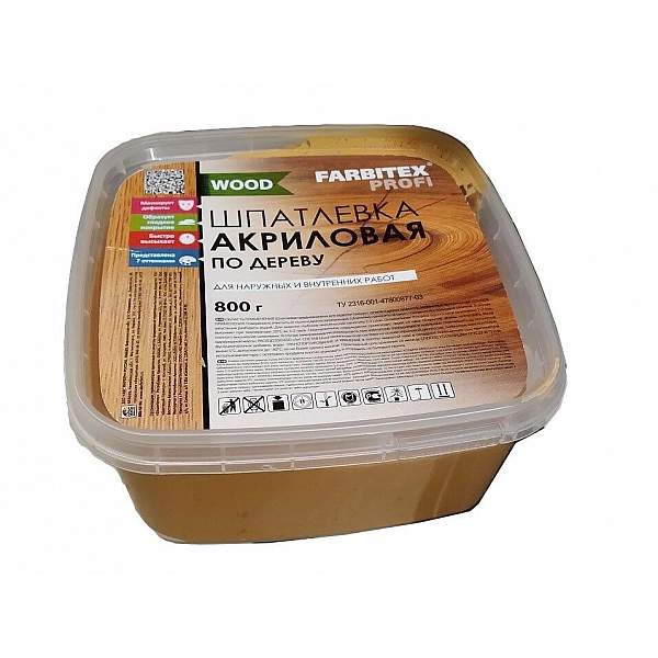 Шпатлевка по дереву Farbitex Profi Wood сосна 0.5 л