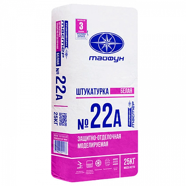 Штукатурка Тайфун Мастер №22А защитно-отделочная белая 25 кг