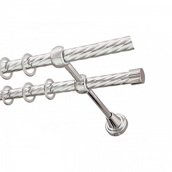 Карниз 16+16 мм двухрядный Lm Decor Сатин витой 2.4 м