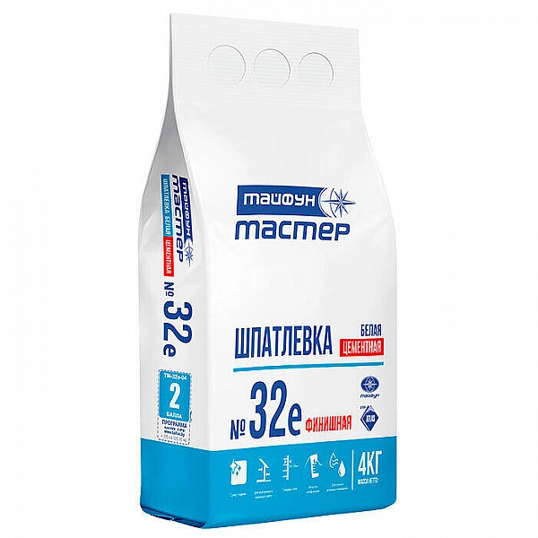 Шпатлевка Тайфун Мастер №32E Финиш цементная 4 кг