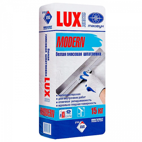 Шпатлевка Тайфун Lux Модерн гипсовая белая 15 кг