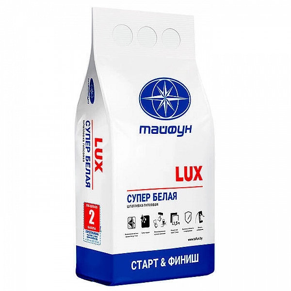 Шпатлевка Тайфун Lux гипсовая белая 5 кг