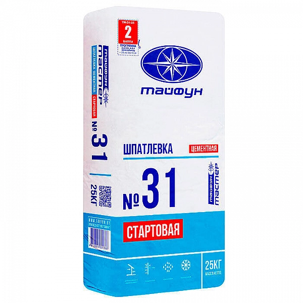 Шпатлевка Тайфун Мастер №31 Старт цементная 25 кг