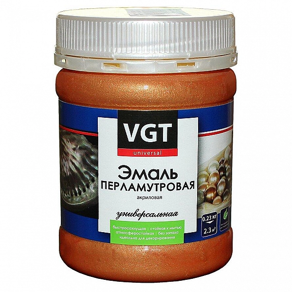 Эмаль VGT ВД-АК-1179 универсальная перламутровая 0.23 кг бронза