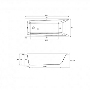 Ванна акриловая Cersanit Lorena 170*70 см без ножек. Изображение - 2