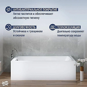 Ванна акриловая Lauter Aurora 21010060 160*70 см без ножек. Изображение - 4