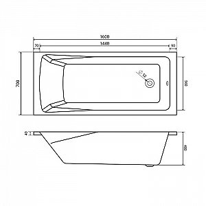 Ванна акриловая Lauter Aurora 21010060 160*70 см без ножек. Изображение - 8