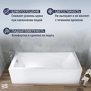 Ванна акриловая Lauter Aurora 21010075 170*75 см без ножек. Изображение - 2