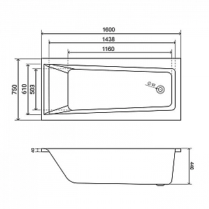 Ванна акриловая Lauter Versailles 21070060 160*75 см без ножек. Изображение - 6
