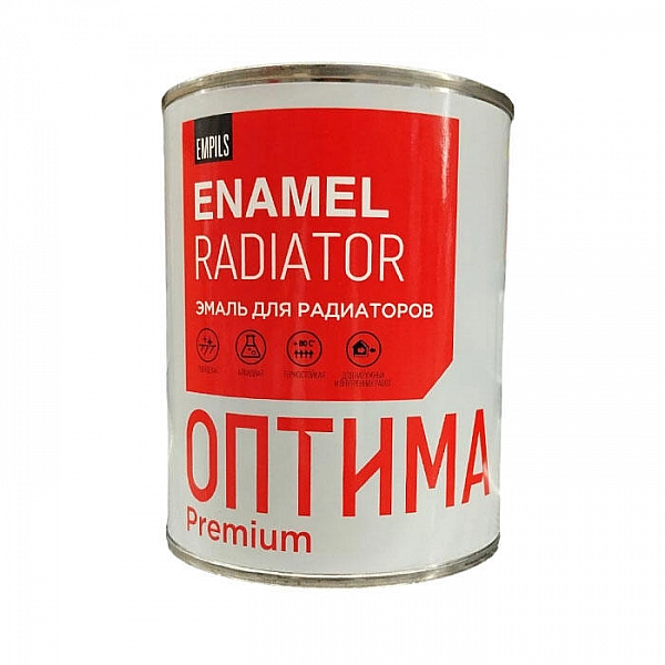Эмаль для радиаторов отопления Empils Оптима Premium глянцевая белая 0.9 кг