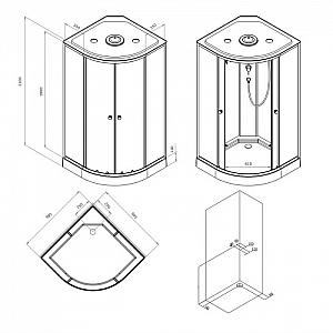 Душевая кабина AM.PM X-Joy W94C-401-100BT 100*100*210 см черный матовый. Изображение - 7