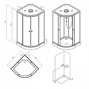 Душевая кабина AM.PM X-Joy W94C-401-100MT 100*100*210 см серебристый прозрачное стекло. Изображение - 9