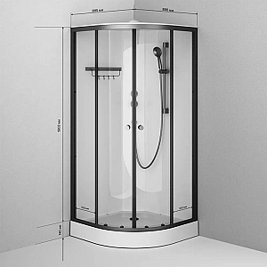 Душевая кабина AM.PM X-Joy W94C-401-090BT 90*90 см черный матовый/прозрачное стекло. Изображение - 4