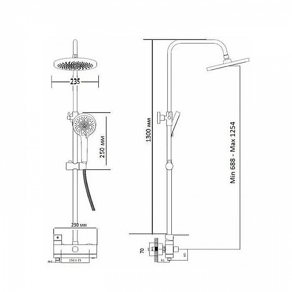 Душевая система Haiba HB24590-7 черный