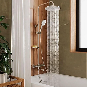 Душевая система Milardo Ideal Spa ILSSBTHM06 с термостатическим смесителем стойкой и тропической лейкой глянец хром. Изображение - 2