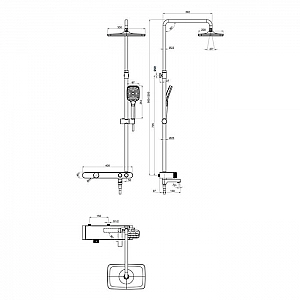 Душевая система Cersanit Vivo 64089/64529 смеситель термостатический с изливом кнопочный PVC квадрат. Изображение - 10