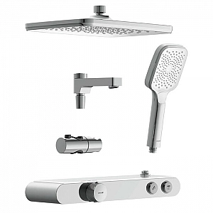 Душевая система Cersanit Vivo 64089/64529 смеситель термостатический с изливом кнопочный PVC квадрат. Изображение - 3