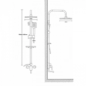 Душевая система Voda VST111 со смесителем. Изображение - 1