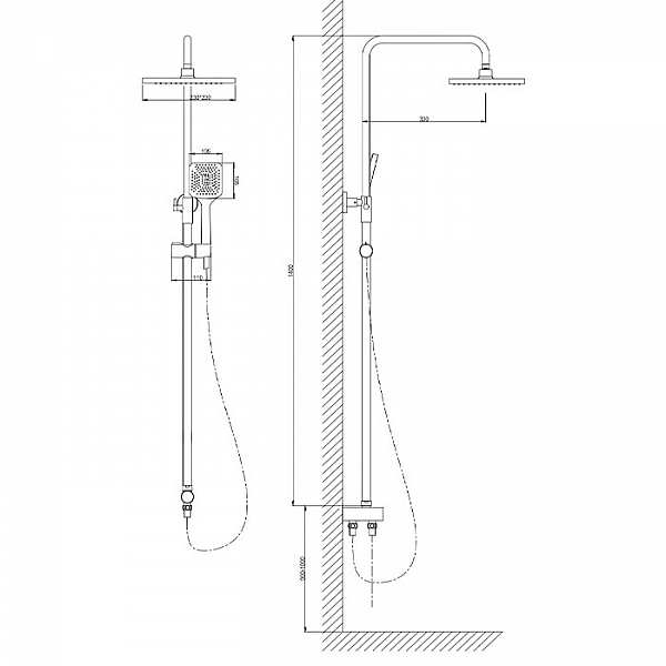 Душевая система Voda VST1000-5
