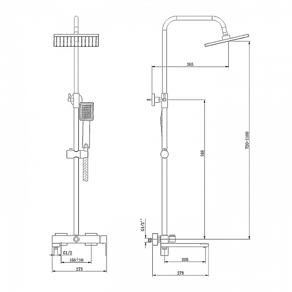 Душевая система Lauter Splash 21СК633С-S2133