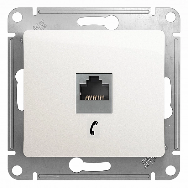 Розетка телефонная Systeme Electric Glossa GSL000681T 1*RJ11 перламутр