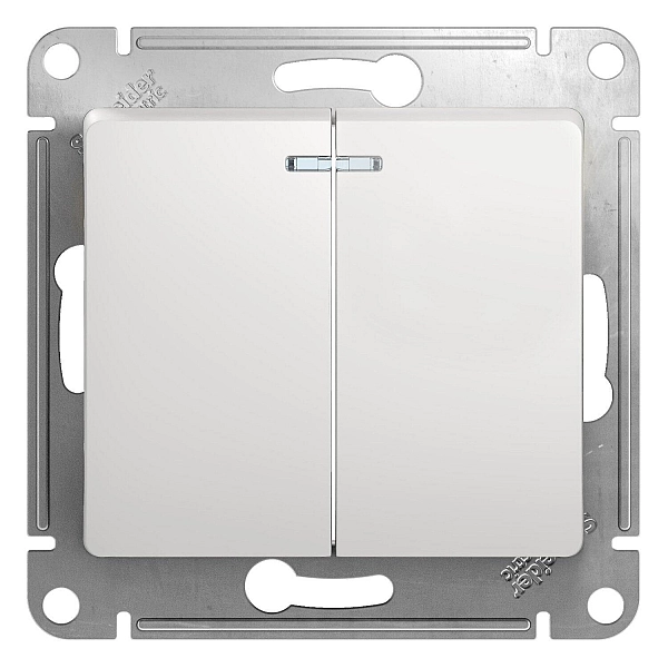 Выключатель Systeme Electric Glossa GSL000153 2 клавиши с подсветкой белый