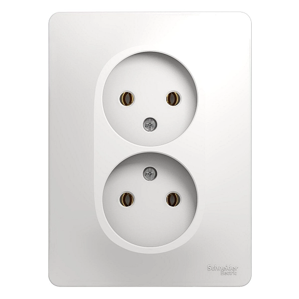 Розетка Systeme Electric Glossa GSL000120 2 места без заземления белая
