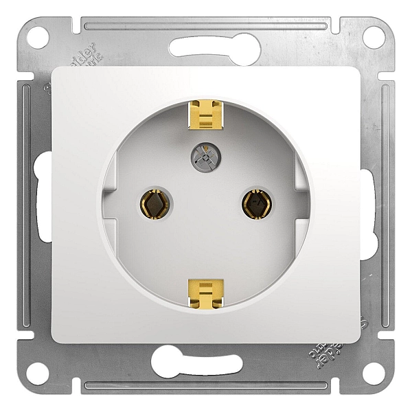 Розетка Systeme Electric Glossa GSL000143 1 место с заземлением белая