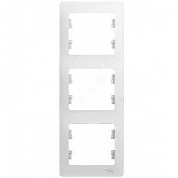 Рамка Systeme Electric Glossa GSL000107 3 поста вертикальная белая
