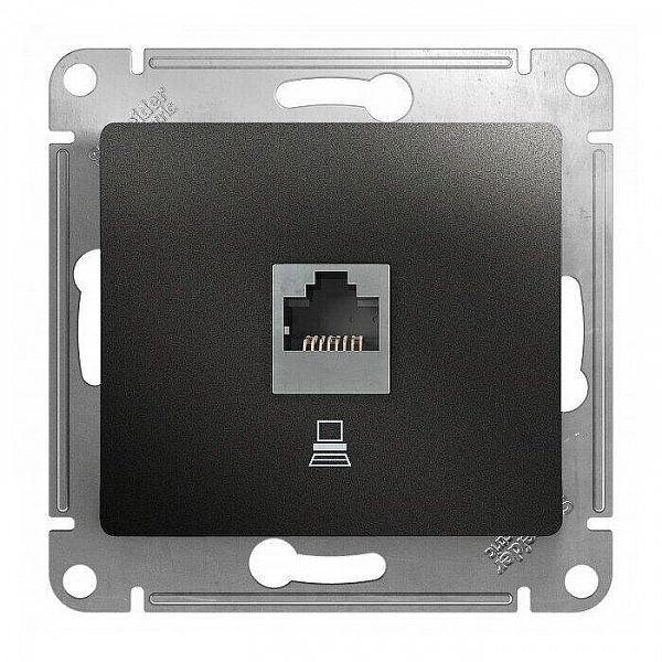 Розетка компьютерная Systeme Electric Glossa GSL000781K 1*RJ45 CAT5E антрацит