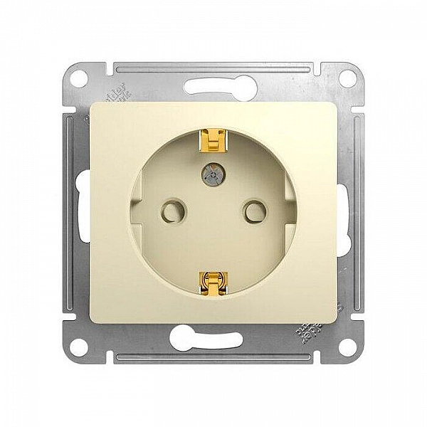 Розетка Systeme Electric Glossa GSL000245 с заземлением со шторкой бежевый
