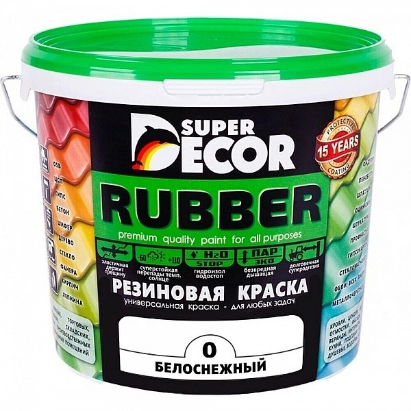 Краска резиновая Super Decor №00 белоснежный 1 кг