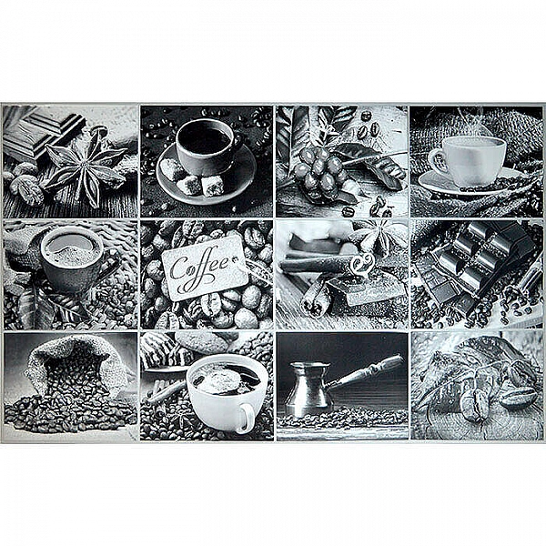 Фартук-панно ПВХ Grace Кофейный Набор черно-белый 602*1002 мм