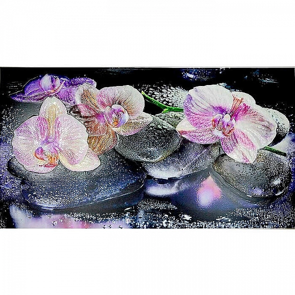 Фартук-панно ПВХ Grace Орхидеи на камне 602*1002 мм