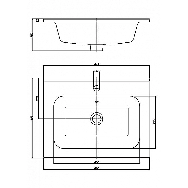 Умывальник Керамин Женева 60 встраиваемый