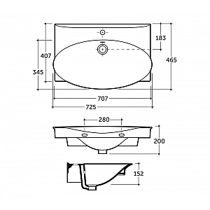 Умывальник Керамин Санти 70 с креплением. Изображение - 3