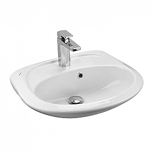 Умывальник Santek Бриз 50 1WH110451 с отверстием комплект креплений хромированное кольцо. Изображение - 1