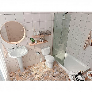 Умывальник Santek Бриз 50 1WH110451 с отверстием комплект креплений хромированное кольцо. Изображение - 3