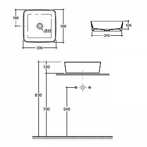 Умывальник Керамин Плаза ФС 40 накладной белый. Изображение - 2