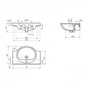 Умывальник Cersanit Erica ERI80 1 S-UM-ERI80/1/2. Изображение - 2