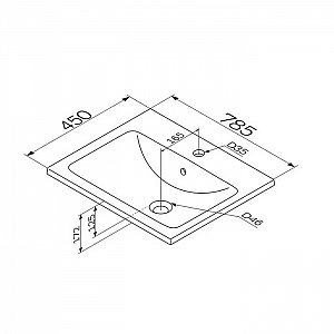 Умывальник AM.PM X-Joy M85AWCC0802WG64 белый глянец. Изображение - 4