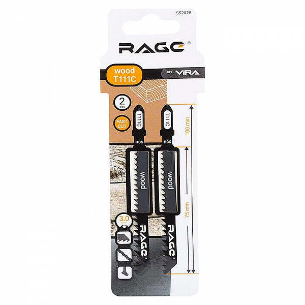 Пилки для лобзика Vira Rage 552025 T111C 2 шт