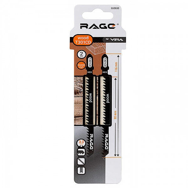 Пилки для лобзика Vira Rage 552030 T301CD 2 шт